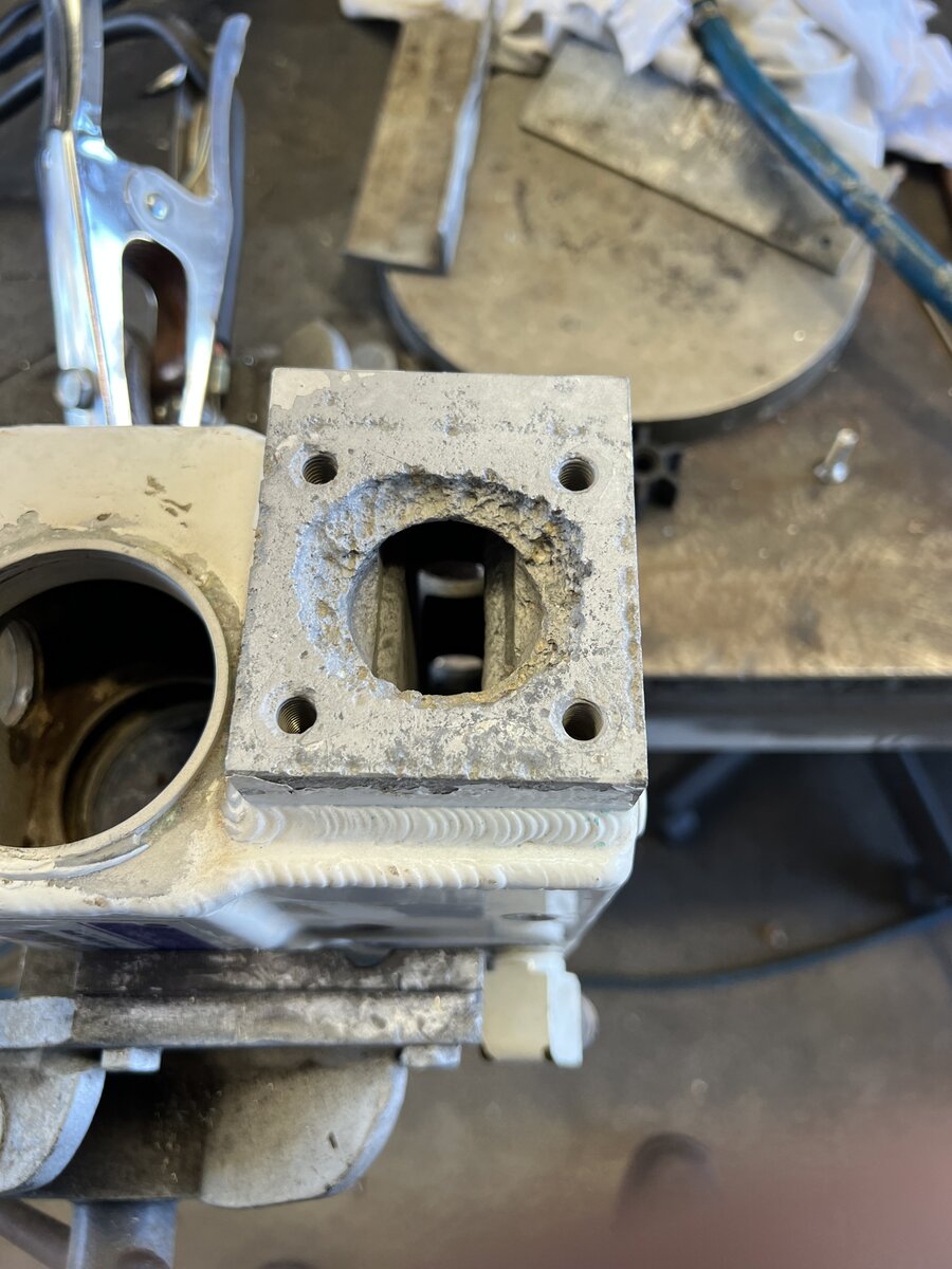 Leaking Yanmar Heat Exchanger Repair — Before